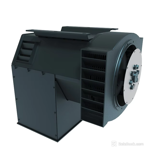 Heavy Duty Industrial Mechanical Equipment with Ventilation Grilles Metal Housing and Rotating Component 3d model 