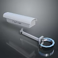 TopFinga Computer Surveillance Camera With White Housing And Metal Mount Bracket 3d model