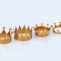 Luxury Golden Crown Jewelry Collection with Shiny Design and Ornate Details on White Background