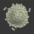 Large Pile of US Dollar Bills as Essential Daily Household Items