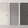 Modern Hinged Interior Doors With White Gray Dark Gray Simple Design 3d model