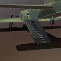 Green Camouflage Military Aircraft With Black Cross Markings And Propeller Engines