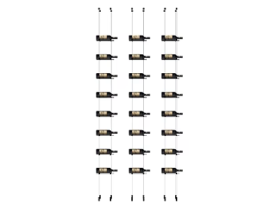 Modern Wine Cabinet Interior Design With Organized Rows of Wine Bottles 3d model