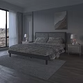 Modern Upholstered Double Bed With Cozy Bedding And Elegant Nightstands In Bright Comfortable Bedroom Interior