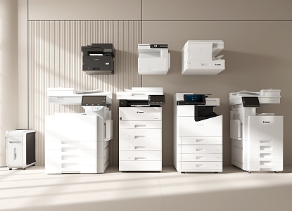 Modern printer scanner copier floor printer scanner copier shredder small printer vertical printer 3d model