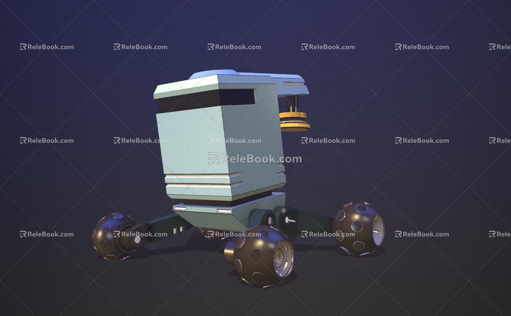 Modern robotic space rover 3d model