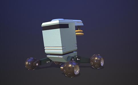 Modern robotic space rover 3d model