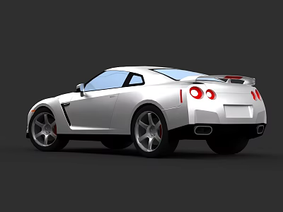 Sports style Nissan GT-R high performance sports car city low model 3d model