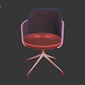 Comfortable Modern Red Upholstered Chair With Armrests And Metal Base