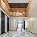 Light luxury lobby front desk 3d model