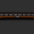 Eagle Trains Modern Black And Orange Train Carriage With Windows 3d model