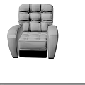 White Leather Single Sofa With Tufted Seat Backrest Comfortable Armrest And Modern Design 3d model