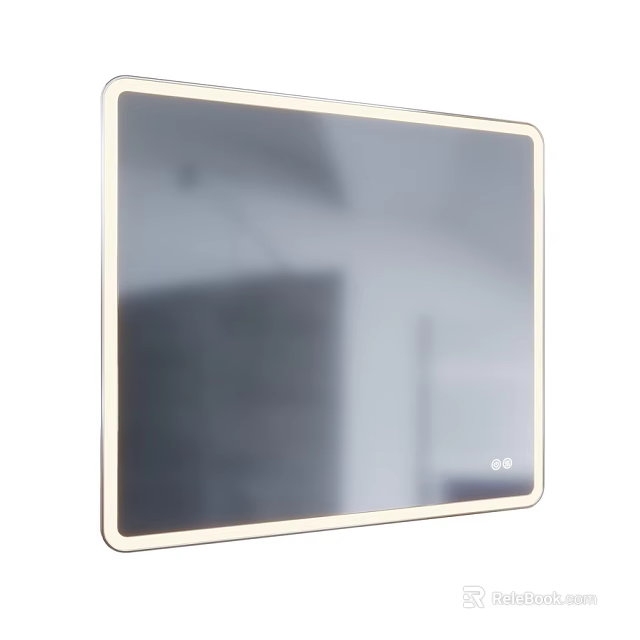Elegant Contemporary Bathroom Washbasin With Illuminated Mirror And Sleek Frame 3d model 