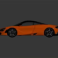 Orange Sleek Sports Car With Black Roof Black Wheels And Aerodynamic Features