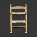 Classic Wooden Rocking Chair With Woven Seat And Armrests In Light Wood Tone