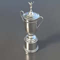 Elegant Silver Trophy With Two Handles Top Statue And Intricate Decorative Base 3d model