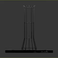 Cylindrical Metal Frame Installation With Square Base And Radial Holes