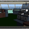 Ship cab cab equipment cockpit interior tanker cab chart table bridge 3d model