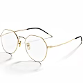 Chic Gold Jewelry Eyeglass Frames with Clear Lenses and Black Temples