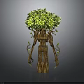 Mythical Tree Creature With Trunk Body Branch Arms And Leafy Canopy Top