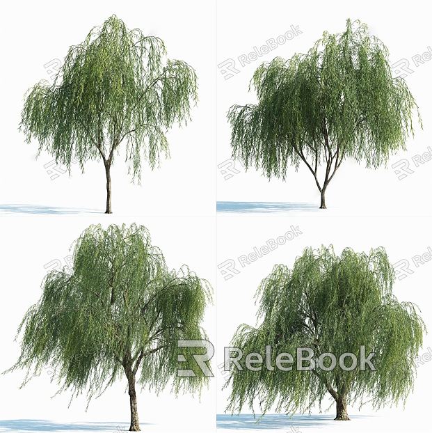 Modern Willow Landscape Trees Uncle Trees Garden Plants Artificial Plants Shrubs Garden Shrubs model