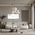 Minimalist Modern Living Room Interior Design With Sofa Coffee Table And Pendant Lights