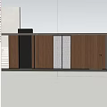 Minimalist Entryway Hallway Design With Wooden Panels And White Sliding Screens