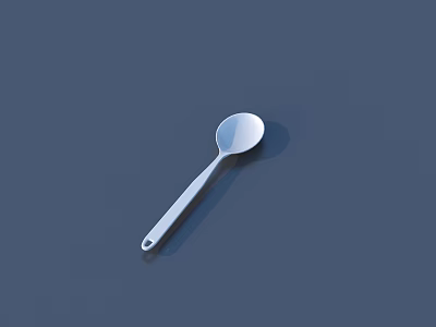 Modern Stainless Steel Cooking Spoon With Long Handle And Sleek Design For Kitchen Use 3d model