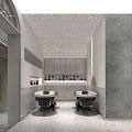 Modern Barber Shop Barber Shop Shampoo Area 3d model