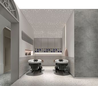 Modern Barber Shop Barber Shop Shampoo Area 3d model