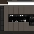 Modern Wine Cabinet Design With Wooden Finish Built in Lighting And Kitchen Storage