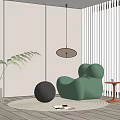 Modern Lazy Sofa Dream Curtain Lazy Sofa 3d model