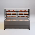 Bakery Display Shelf With Multiple Glass Layers For Fresh Bread And Pastries