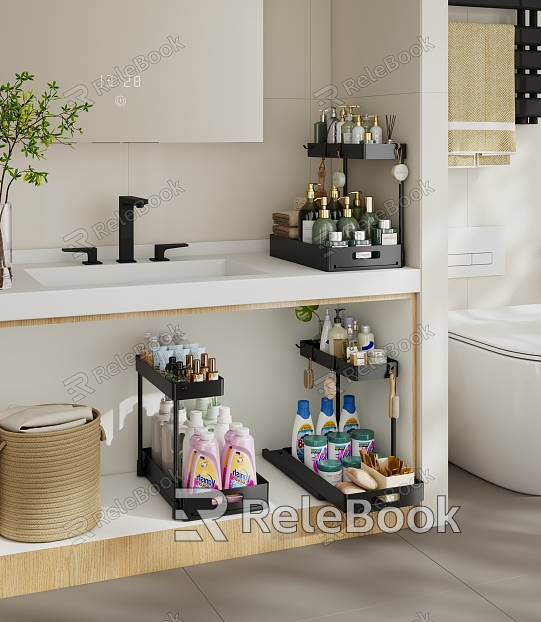 Bathroom Supplies Bathroom Small Parts Storage Rack Under Sink Storage Rack Laundry Liquid Cosmetics model