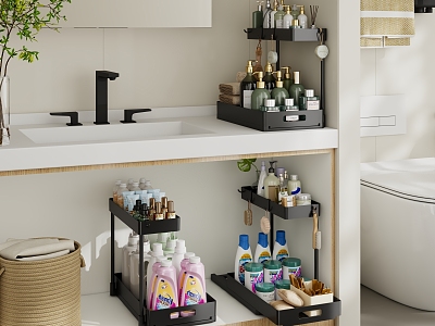 Bathroom Supplies Bathroom Small Parts Storage Rack Under Sink Storage Rack Laundry Liquid Cosmetics model