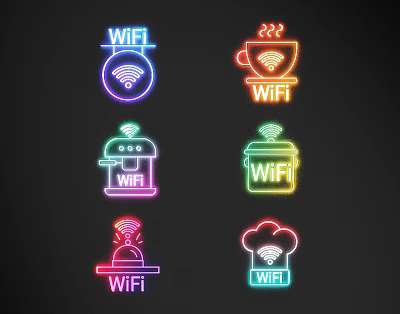 Modern neon neon wall decoration shape 3d model