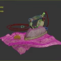 Vintage Electric Iron As Daily Use Appliance Placed On Decorative Fabric Cloth
