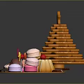 Festive Christmas Tree Shaped Dessert Tower With Strawberry Macaron Chocolate And Candy Decorations