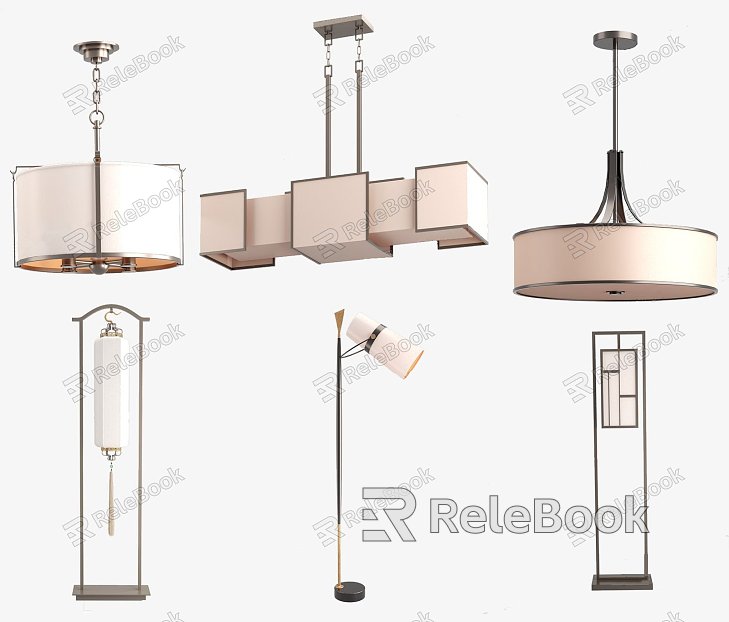 New Chinese-style lamps combined floor lamp chandelier model