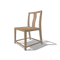 Simple Modern Dining Chair With Wooden Frame Beige Seat And Curved Backrest