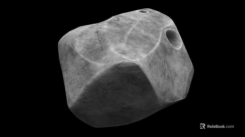 Ancient Primitive Stone Weapon With Polygonal Shape Textured Surface And Holes 3d model 
