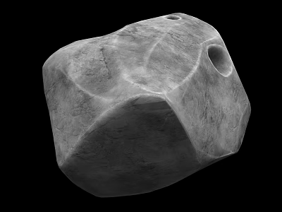 Ancient Primitive Stone Weapon With Polygonal Shape Textured Surface And Holes 3d model