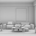 Modern sofa coffee table combination 3d model