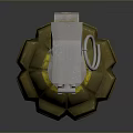 Yellow Green Diamond Patterned Grenade With Metal Fuse And Pull Ring