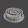 Rusty Metal Mechanical Components In Circular Industrial Arrangement