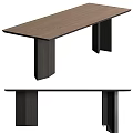 Modern Dining Table And Chairs Set With Wooden Top And Gray Beige Upholstered Chairs