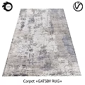 Square Carpet Soft Gray Blue Abstract Pattern Distressed Texture Modern Design 3d model