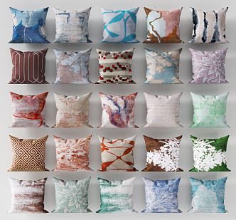 Modern Pillow Fabric Pillow Combination 3d model