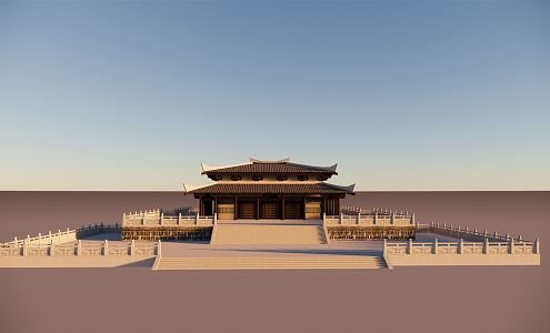 Chinese ancient architecture Han Dynasty ancient architecture 3d model