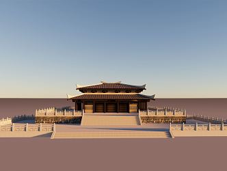 Chinese ancient architecture Han Dynasty ancient architecture 3d model